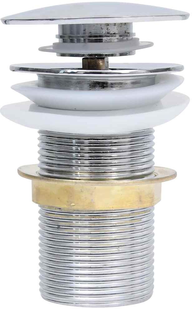 vidaXL Drain à poussoir sans débordement Chrome 6,4x6,4x9,1 cm