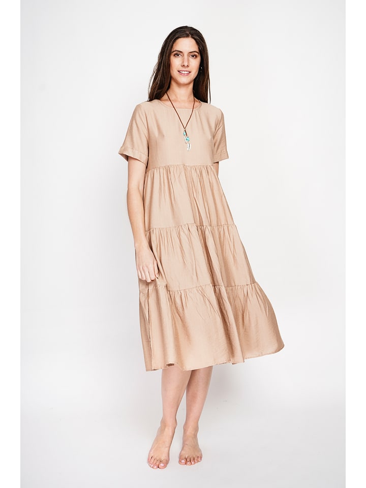 Le Jardin du Lin Kleid in Creme - 36
