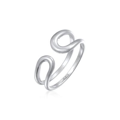Silberring ELLI PREMIUM "Ring Offen Modern Verstellbar 925 Silber" Gr. 58, silber, Fingerringe, Damen, 58, Silber 925 (Sterlingsilber), Silberring