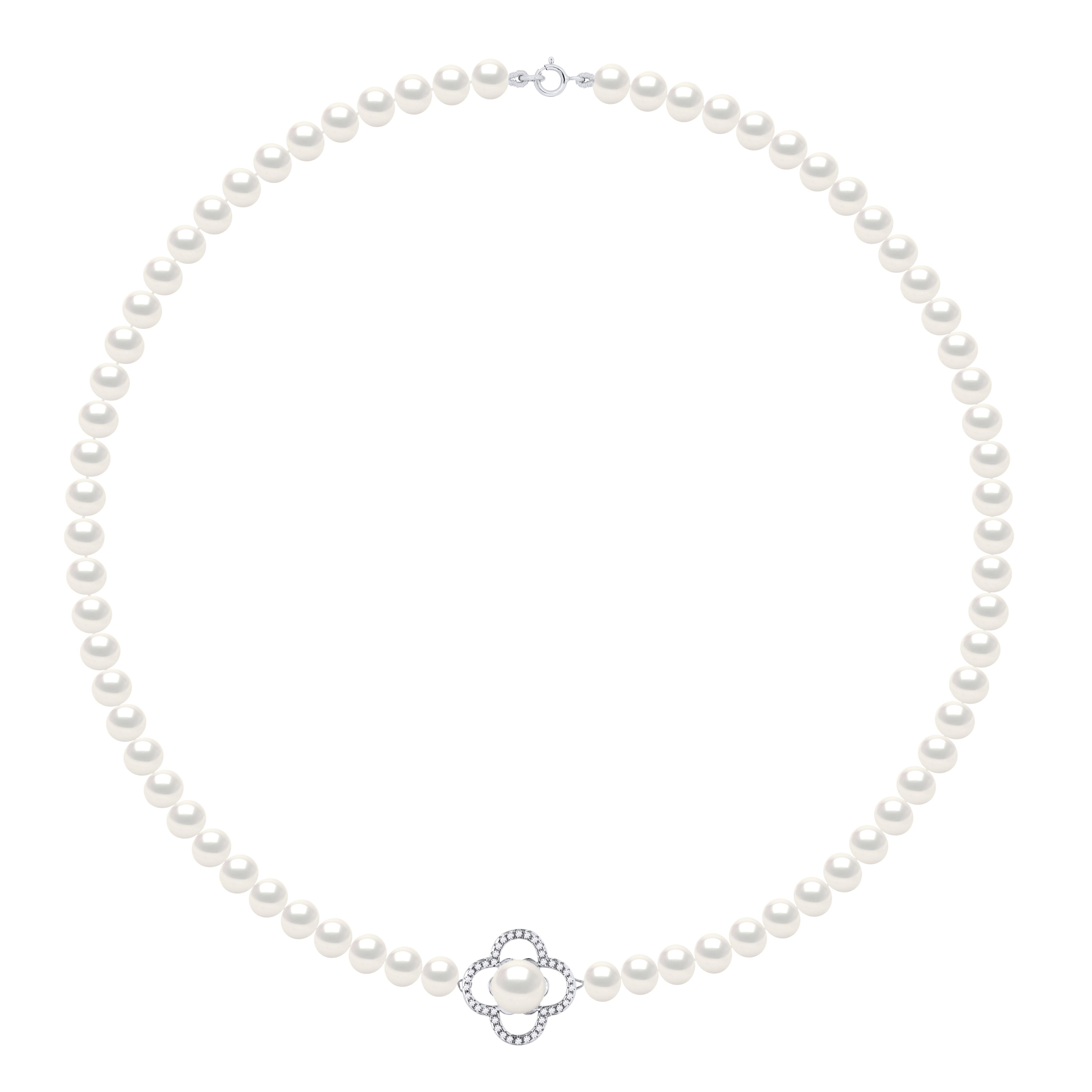 Halskette Reihe aus echten Süßwasser-Zuchtperlen, halbrund, 6–7 mm
