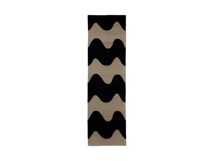 Handgetufteter Designer Läufer „Loki Black“ aus 100% Wolle, verschiedene Grössen MARIMEKKO