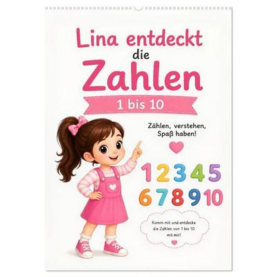 Lina entdeckt die Zahlen (Wandkalender 2027 DIN A2 hoch), CALVENDO Monatskalender