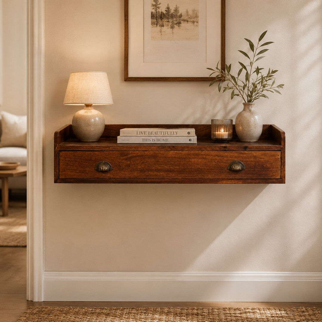 Union Rustic Belmont Wall-mounted Console Shelf 18cm H X 80cm W X 40cm D