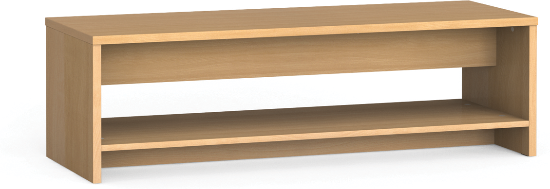 B2B Partner Umkleidebank mit schuhablage, verstärkt, 1500 mm breit, Buche