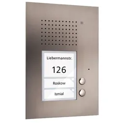 TCS Tür Control Audio Außenstation PUK 2 Tasten 1spaltig Unterputz e PUK02/1-ES