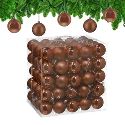 Relaxdays Weihnachtskugeln 100er Set Braun,Silber