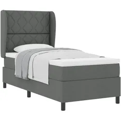 vidaXL, Boxspringbett, Boxspringbett Mit Matratze Stoff Dunkelgrau (90 x 200 cm)