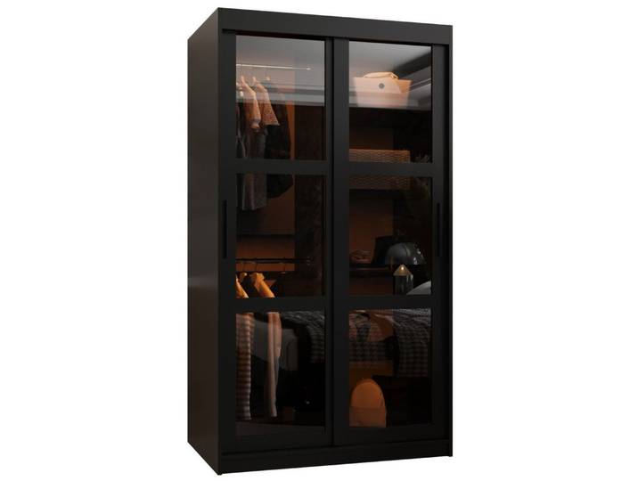 ABIKS MÖBEL Schwebetürenschrank DATA Schlafzimmerschrank - mit Schiebetüren, Kleiderstange, Regalen