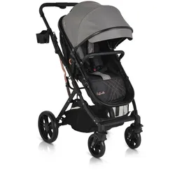 Moni Kombikinderwagen Rafaello 2 in 1, umbaubar, Sportsitz, Fußabdeckung, Tasche grau