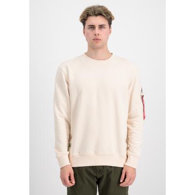 Sweater ALPHA INDUSTRIES "USN Blood Chit Sweatshirt", Herren, Gr. 3XL, weiß (jet stream weiß), Obermaterial: 80% Baumwolle, 20% Polyester, regular fit, Sweatshirts Sweater