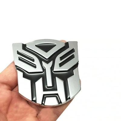 3D Robot Emblem Car Sticker Metallic Badge Tail Decal deception