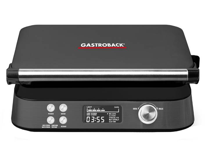 GASTROBACK Waffeleisen Waffeleisen Advanced Control 42449 BLACK EDITION , schwarz, B:32cm H:13cm T:28,5cm, Waffeleisen, Waffeleisen