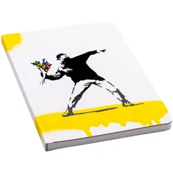 Pininfarina Banksy Flower Notizbuch aus Steinpapier, wasserfest, A5, 128 Seiten