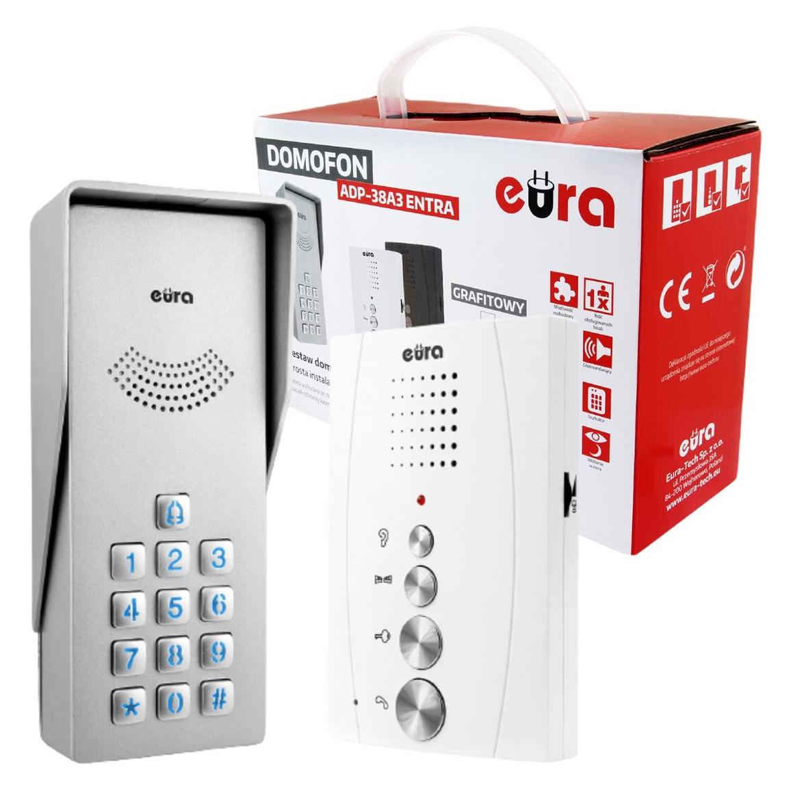 Eura ADP-38A3 ENTRA Gegensprechanlage weiss (Drahtgebunden, Kabelgebunden) (28554)