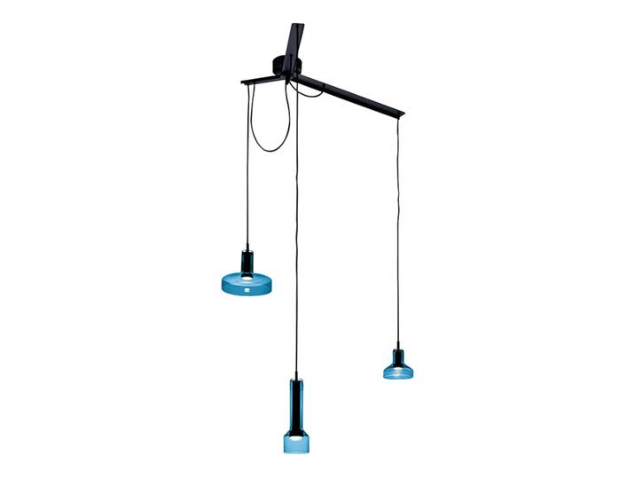 ARTEMIDE lampe à suspension STABLIGHT (diffuseur aquamarine, structure noire - Verre soufflé, aluminium)