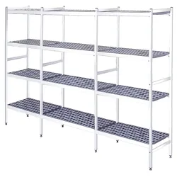 EURAST - Metallregal mit duraluminium-beinen 4 ebenen - 4801x370x1700 mm - 48013400