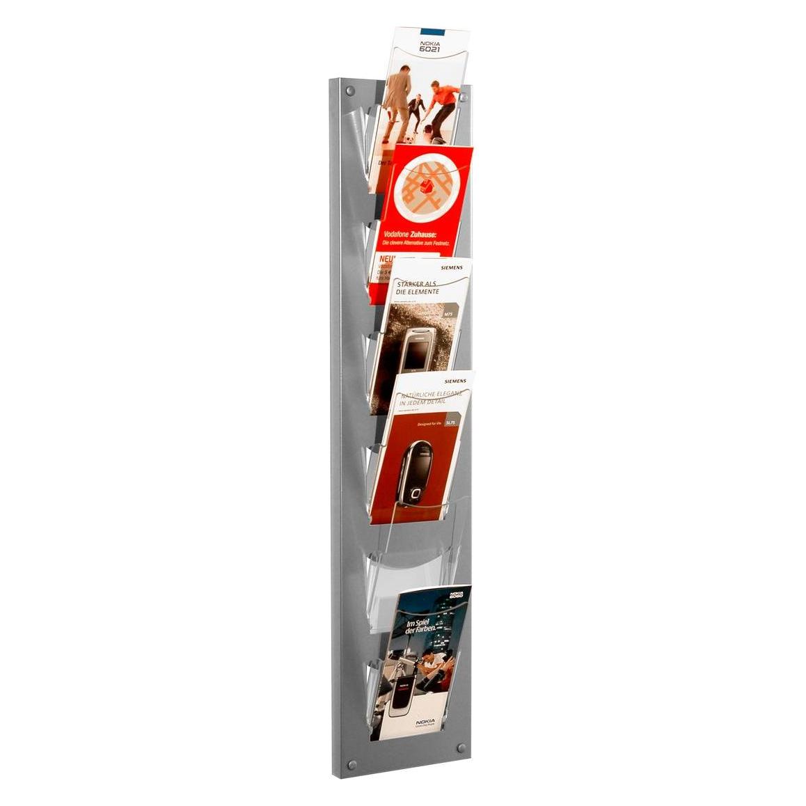 Kerkmann Wandprospekthalter alu 1/3 DIN A4 6 Fächer (1/3 Din A4) (43639514)