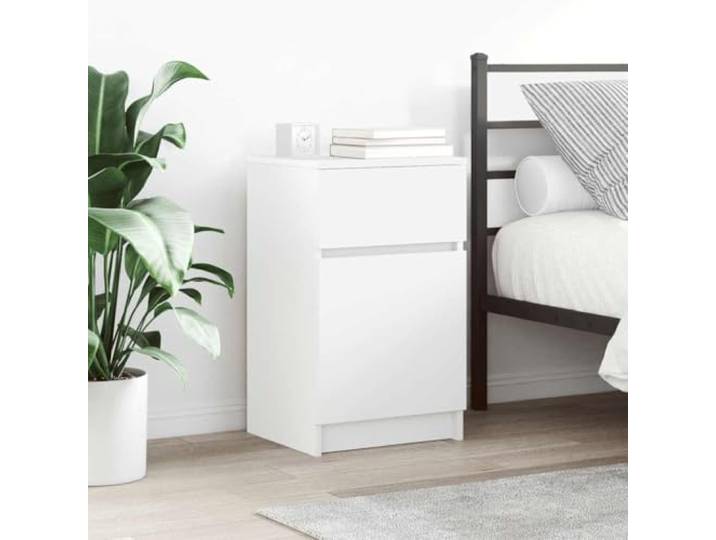 HEFZGDB Nachttische 2 STK. Weiß 39x35x65 cm Holzwerkstoff mit Stauraum und Stabiler Platte für Schlafzimmer Einrichtung