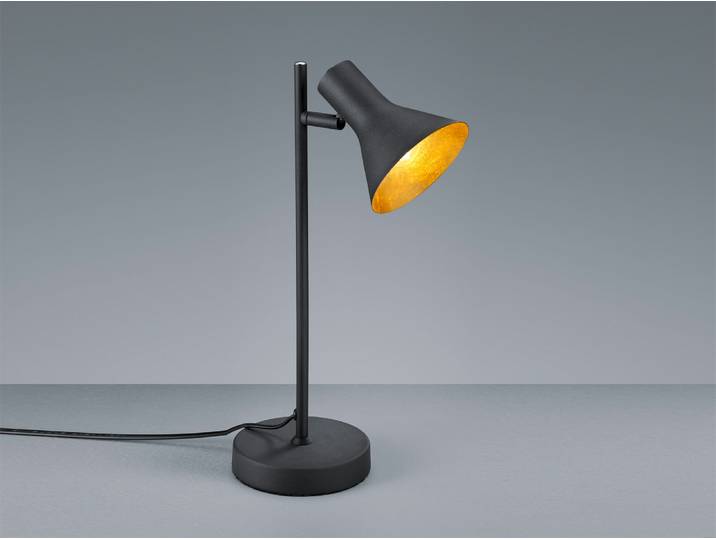 Trio Leuchten - Landhaus I Vintage Tischleuchte I Tischlampe I Lampe I Leuchte Magno 1 schwarz I Wohnzimmer I Schlafzimmer - Stahl Rund I Länglich - LED geeignet E14