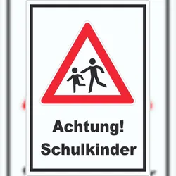 HB-Druck Achtung Schulkinder Aufkleber A1 (594x841mm)