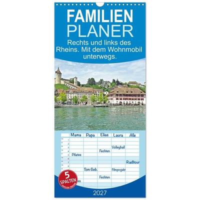 Familienplaner 2027 - Rechts und links des Rheins. Mit dem Wohnmobil unterwegs. mit 5 Spalten (Wandkalender, 21 x 45 cm) CALVENDO