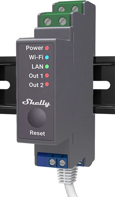 Shelly Pro 2, Schaltmodul 2x 16A für DIN-Schiene, WiFi, LAN
