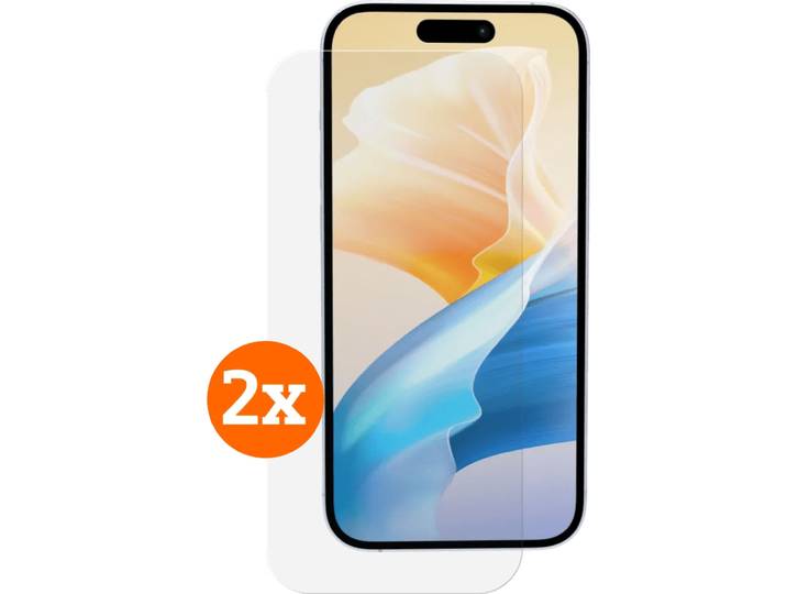 BlueBuilt Apple iPhone 16 Screenprotector Glas Duo Pack