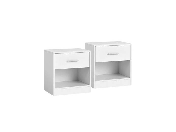 Hansiro Nachttisch SAN Jose 2Er-Set, Weiß, 39x41x28 cm, Schlafzimmer, Nachtkästchen