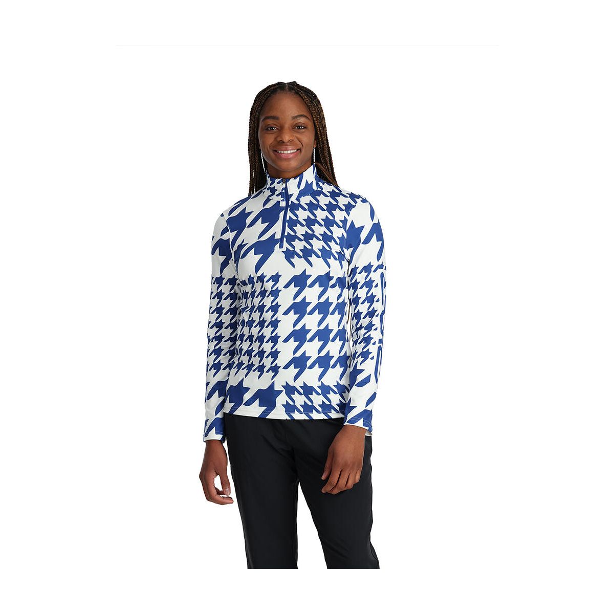 Spyder Houndstooth 1/2 Zip 1/2 Zip electric blue (EBL) XS 38B125314-EBL-XS