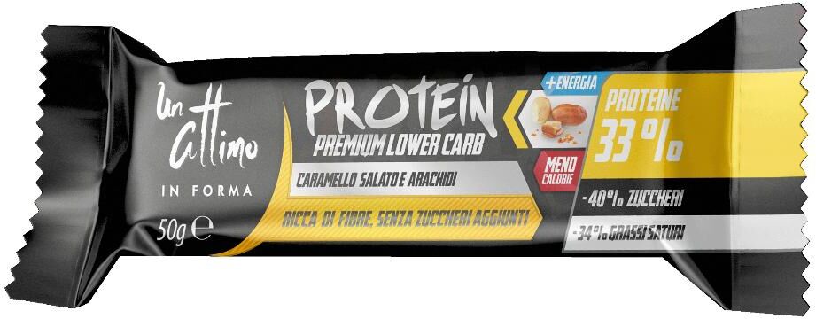 UN ATTIMO IN FORMA Srl PROTEIN Barretta 33% Caramello Salato e Arachidi, 50 g
