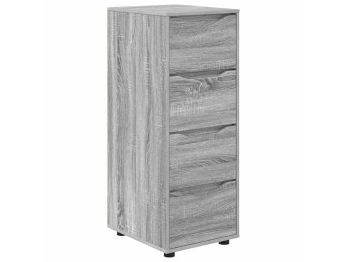 KDVXBCQJH Aufbewahrungsschrank Graues Sonoma 40x48x105 cm Kommode Vier geräumige Schubladen bieten Platz im Schlafzimmer und Wohnzimmer. Höhenverstellbar mit stabiler Standfestigkeit.