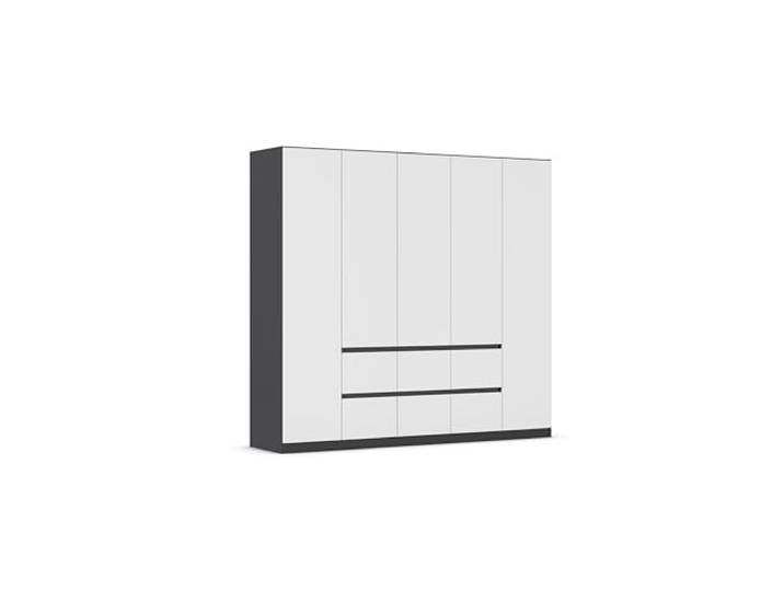 Rauch Möbel Mainz, Kleiderschrank, Farbe Weiß/Grau metallic, Breite 226 cm
