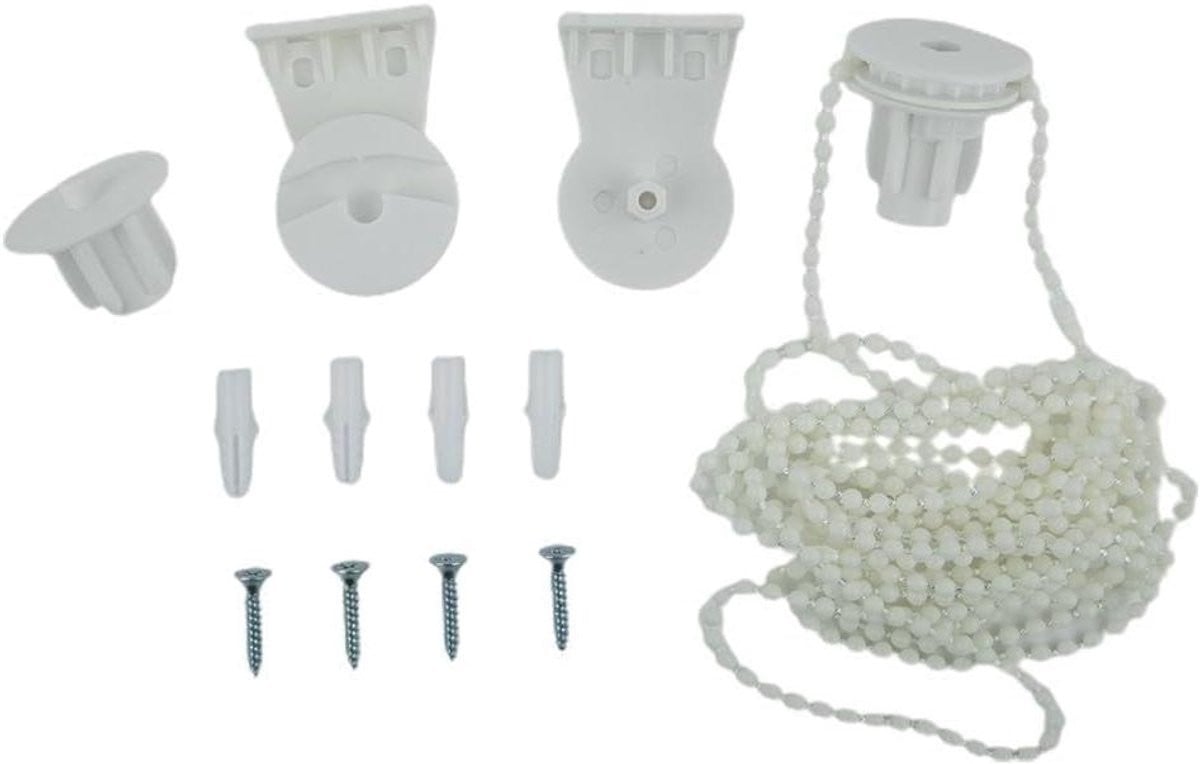 Rolgordijn Montageset Wit met Verstelbare Beugels voor 25 mm Buisdiameter