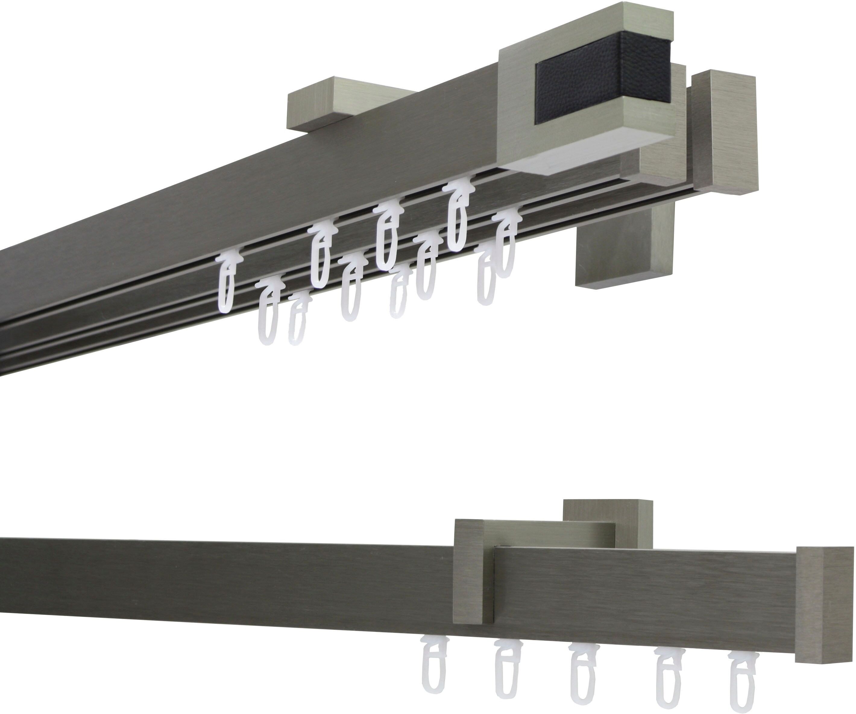 Gardinenstangen-Endstück "Endkappe", silber (stahl, gebürstet), 2 Stk., SCHÖNER WOHNEN-KOLLEKTION, Gardinenstangenendstücke, Gardinenstangen-Endstück, Serie Einzelprogramm Matteo rechteckig stahl, gebürstet 2 Stk.
