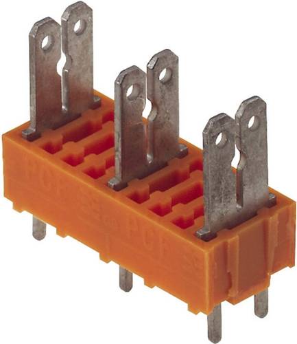 Weidmüller 9500750000 Flachsteckverteiler Steckbreite: 6.3mm Steckdicke: 0.8mm 180° Teilisoliert Orange, Silber 100St.