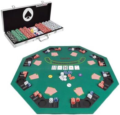Trademark Poker 48-Inch Poker Table Top and 500 Chips Set - Foldable Topper
