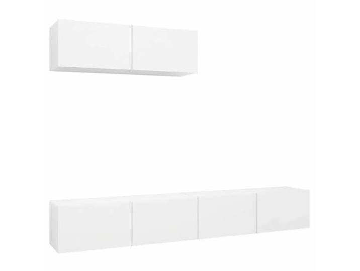 LKJephalotrop TV Lowboard Hängend 3er Set Weiß Holzwerkstoff 100x30x30 cm Wandhängendes 3er Set schafft Ordnung im Wohnzimmer und schont die Bodenfläche durch einfache Wandmontage.