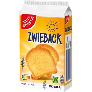 Gut&Günstig Zwieback, 450 g, je 150 g, 3 Pack
