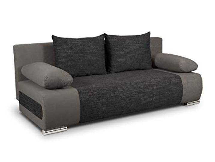 Sofnet - Schlafsofa Naki mit Bettkasten (Alova 36 + Berlin 02) Sofa mit Schlaffunktion, Bettsofa, Schlafcouch, Strukturstoff, Bettkasten, große Schlaffläche, modernes Design