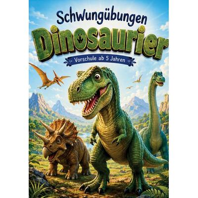 Vorschulbuch Schwungübungen Dinosaurier, Taschenbuch von S&L Inspirations Lounge, S & L Inspirations Lounge, 978-3-912987-29-4