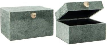 IH Casa Decor Velvet Storage Box With Gold Handles Set Of 2 Green