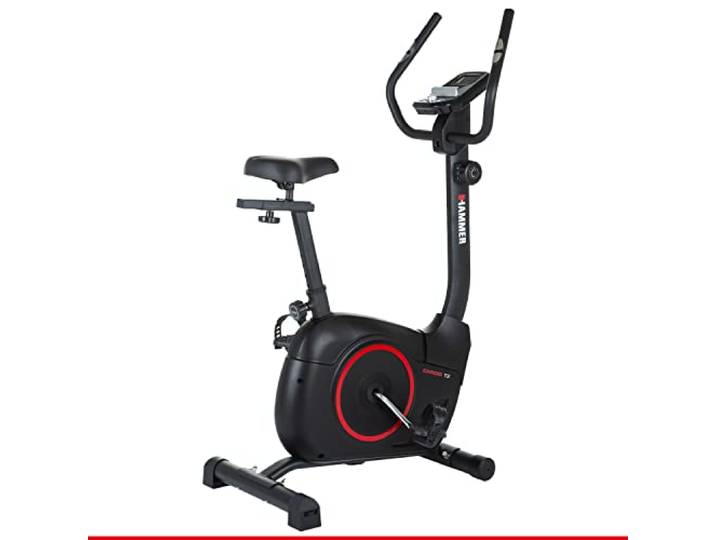 HAMMER 4860 Heimtrainer Cardio T3, geringer Einstiegs-Widerstand, besondersleisesFitnessfahrrad,Comfort-Sattel,geeignetalsHeimtrainerfürSenioren,Tablethalterung,90x46x137cm