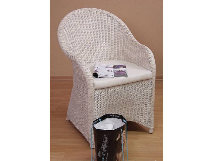 Rattanstuhl HOME AFFAIRE Lukas , weiss (weiß), Stühle, Rattanstuhl