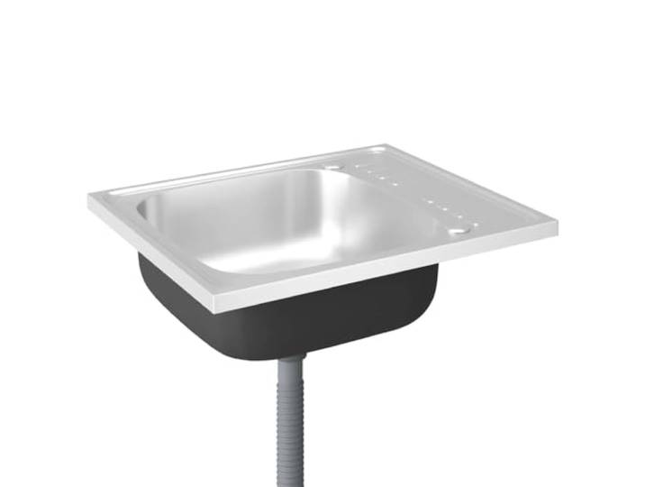 Küchenspüle mit Abtropffläche, Silber, 600x500x155mm, Stahl Stahl, Silber, Abtropfgestell, 600x500x155mm, Küchenspüle, Geschirrspülen, Montage, Reinigung