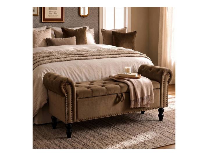 TLGREEN Bettbank Doppelter Hocker mit Stauraum, (Samt,Eleganz und Komfort mit Stauraum), Multifunktionsbank für Wohnzimmer,Schlafzimmer