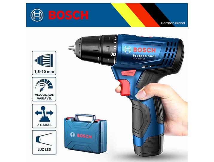 Perceuse électrique Bosch GSR 120 Li, tournevis sans fil 12V, perceuse à percussion rechargeable, outils électriques professionnels Bosch