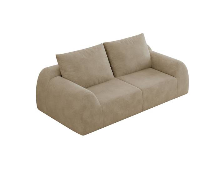 Canapé compressé modulable 2 places 190x95x85 cm en chenille kaki