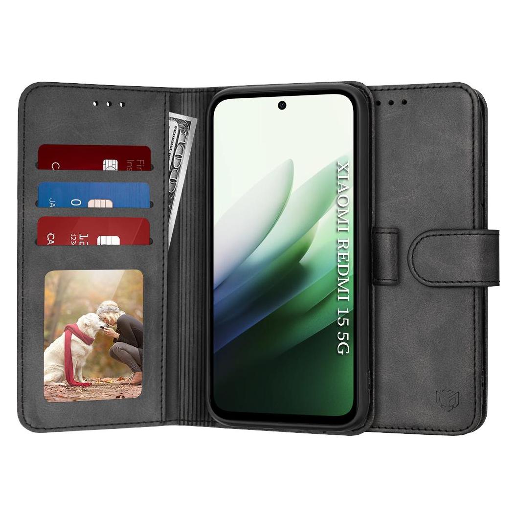 Techsuit - Diary Book - Xiaomi Redmi 15 4G / Redmi 15 5G - Black (Xiaomi Redmi 15 5G, Xiaomi Redmi 15C 4G) (61232595)