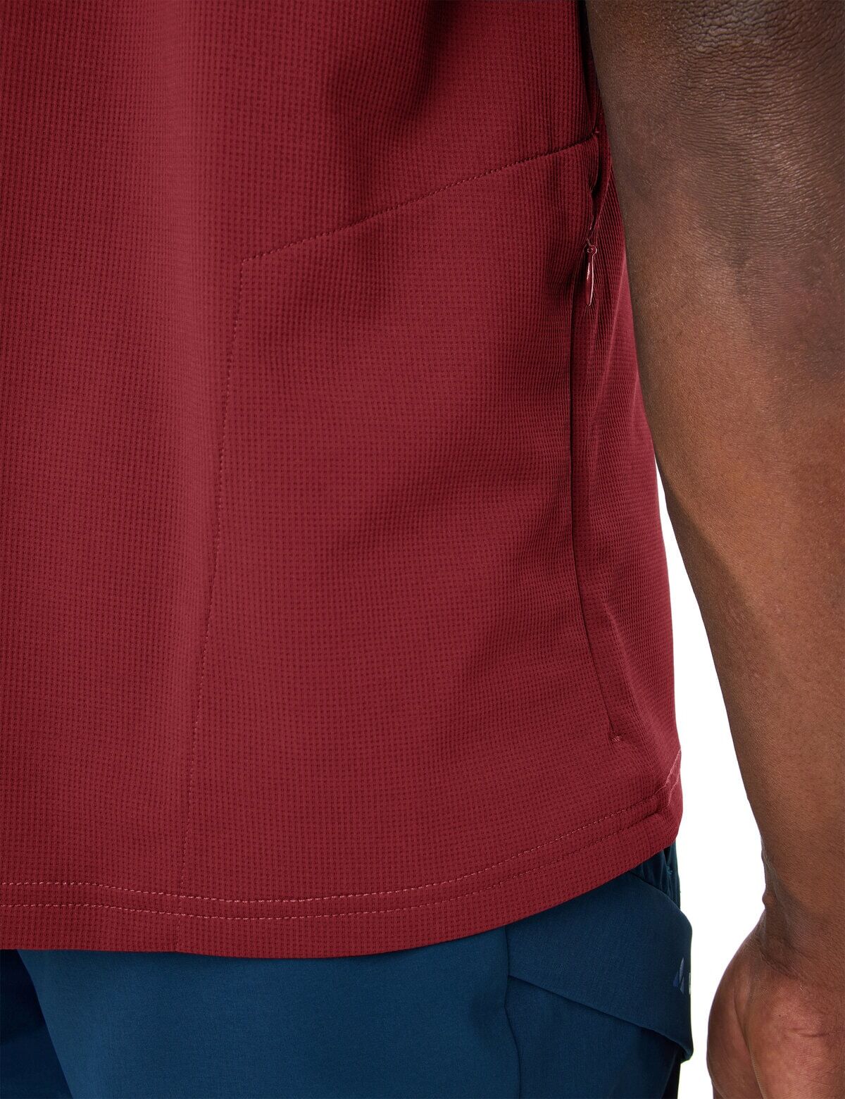 Radtrikot VAUDE "Men's Adlux HZ Shirt", Herren, Gr. S, rot (carmine), Obermaterial: 100% Polyester, normal, Rundhals, Trikots Radtrikot, für Radfahren, für Erwachsene, für sportliche Aktivitäten carmine S