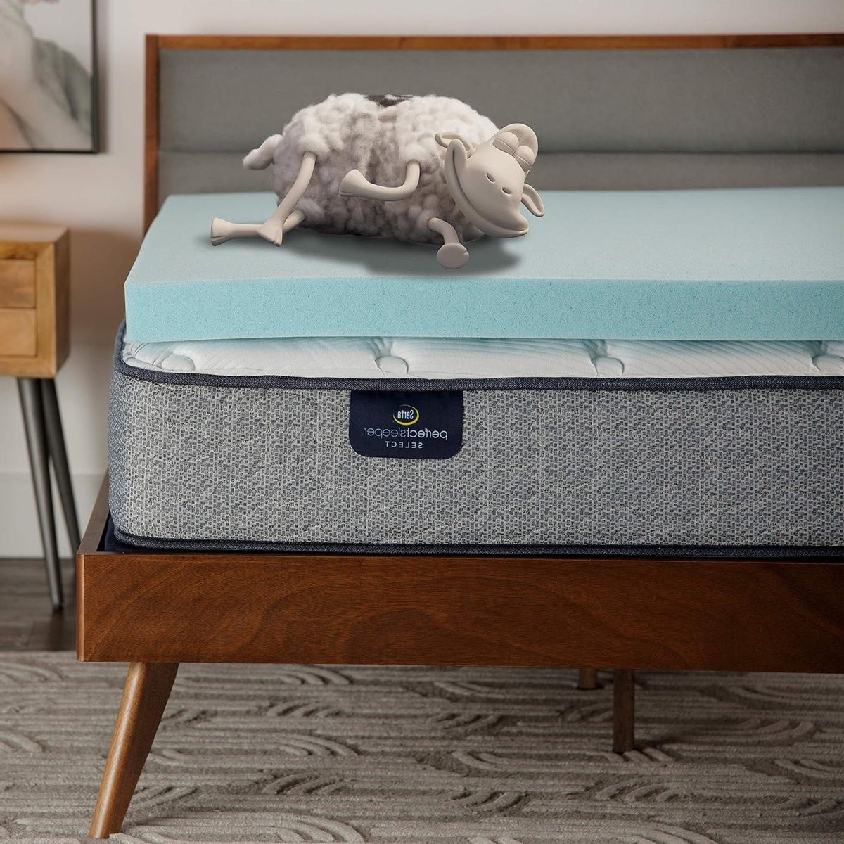 Matras Topper van Traagschuim met Gel - Wit - 210 cm